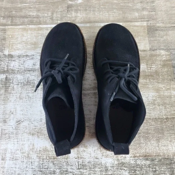 Birkenstock Uppsala Mens Chukka Boots Sz 10 Black Suede Leather Lace-Up Mid Top